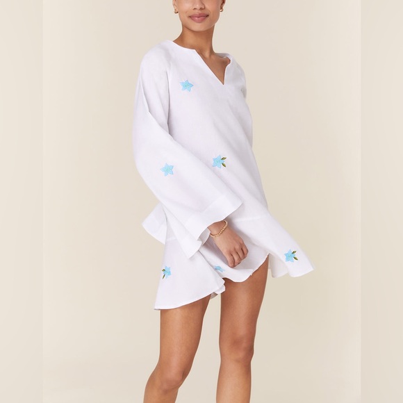 NWT- ANDIE x FANM MON Embroidered Linen SERIK DRESS - www.eharrisgallery.com